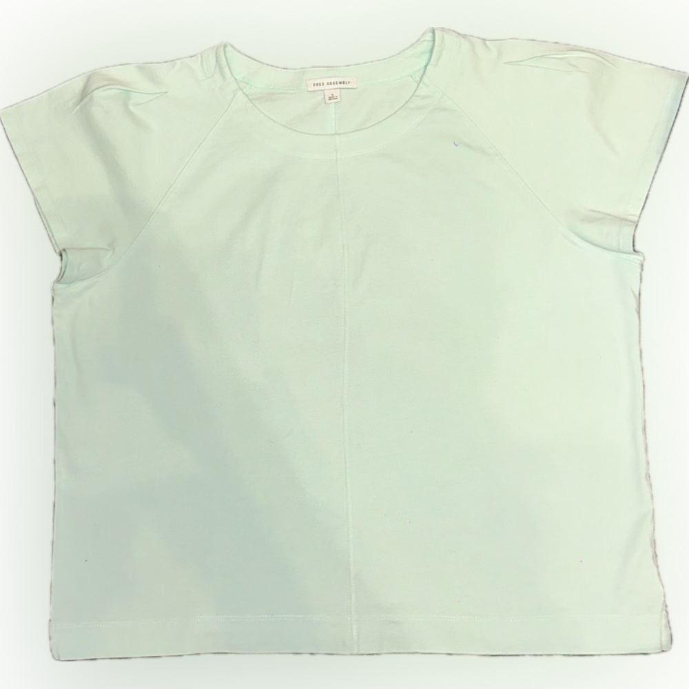 Free Assembly SZ L pale pastel green short sleeve oversized t-shirt. Bust 46”